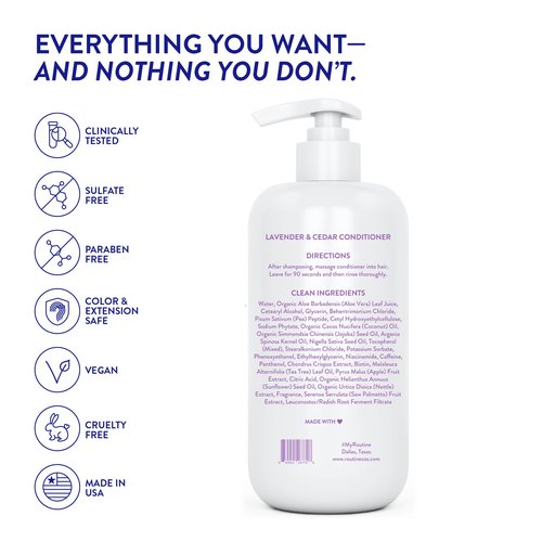 Routine Wellness Anti-Thinning Deep Conditioner for Thinning Hair to Reduce Breakage - CLINICALLY TESTED Formula with DHT Blockers Saw Palmetto, Nettle Oil - Lavender & Cedar Conditioner