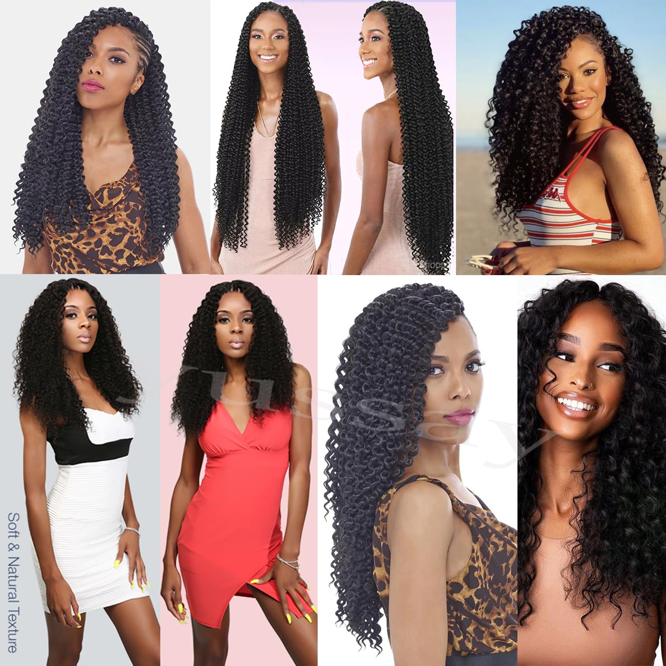 Passion Twist Hair Water Wave Crochet Hair for Black Women 22 Inch 4 Packs Passion Twist Crochet Hair Pre Looped Bohemian Braids for Black Women (1B, Economic package)