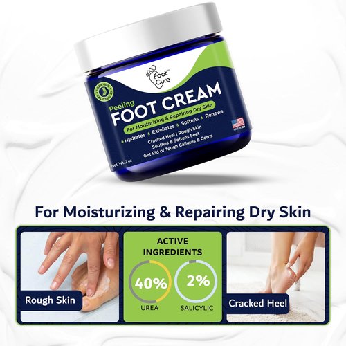 FOOT CURE Tea Tree Oil Foot Cream - Moisturizing Relief for Dry, Cracked Feet | Heel & Callus Treatment, 2 oz