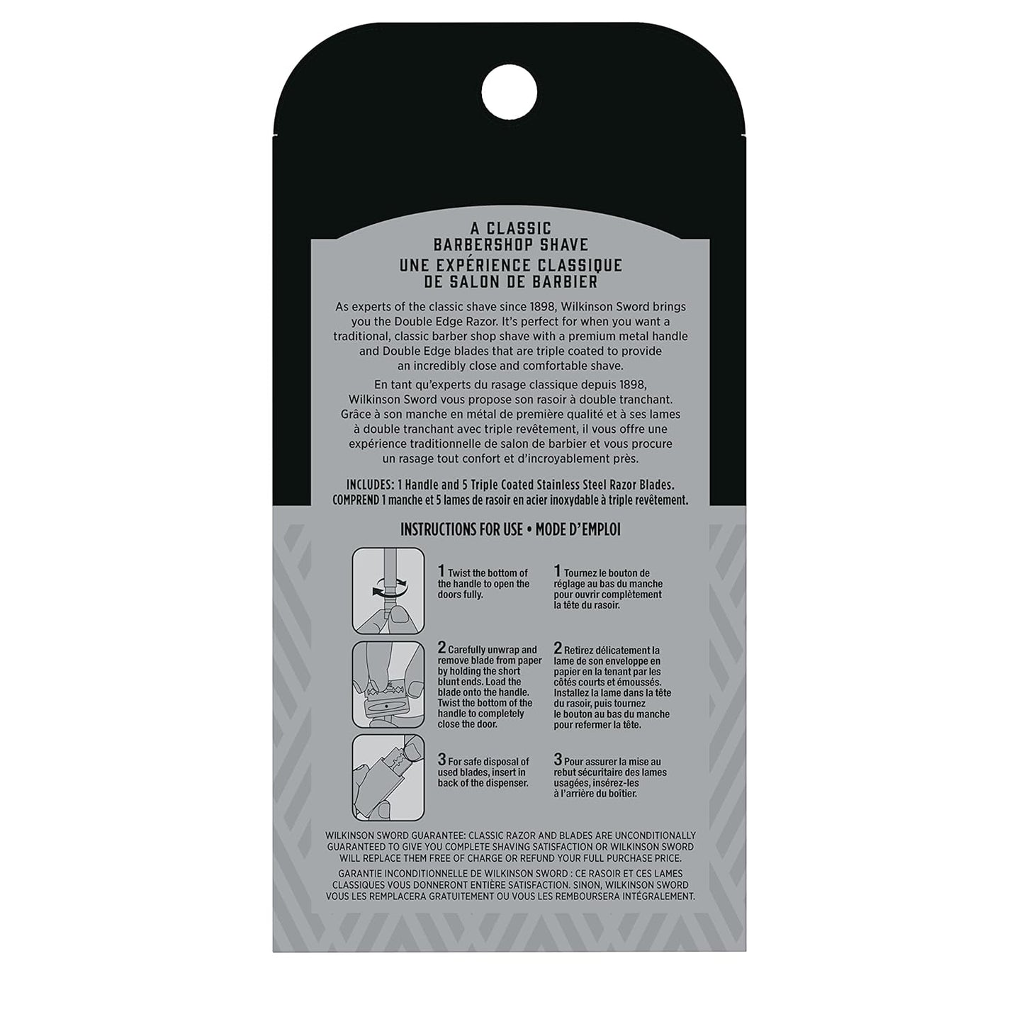 Wilkinson Sword Double Edge Razor - Precision Shaving with 5 Blade Refills | Men's Grooming Essential