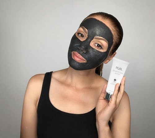 PÜR MINERALS Detoxifying Black Lemon Face Mask - Draws Out Impurities & Soothes Skin with Charcoal & Green Tea Extract