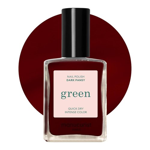 Manucurist Green Quick Dry Nail Polish - Dark Pansy Burgundy Red - 9-Free, Vegan & Non-Toxic - 0.5 fl oz