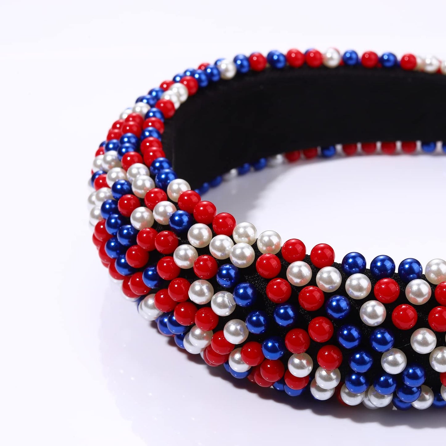 4 th of July Headband for Women American Flag Red White and Blue Beaded Headband USA Patriotic Headpiece Party Favor Gifts