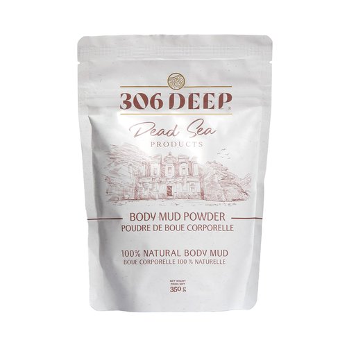 306 Deep Dead Sea Mud Dry Powder - 350 Grams Dead Sea Clay for Mud Masks for Face and Body, Face Masks Skincare for Sensitive Skin, Anti-Aging, and Skin Firming, Face Mask Mud with No Additives
