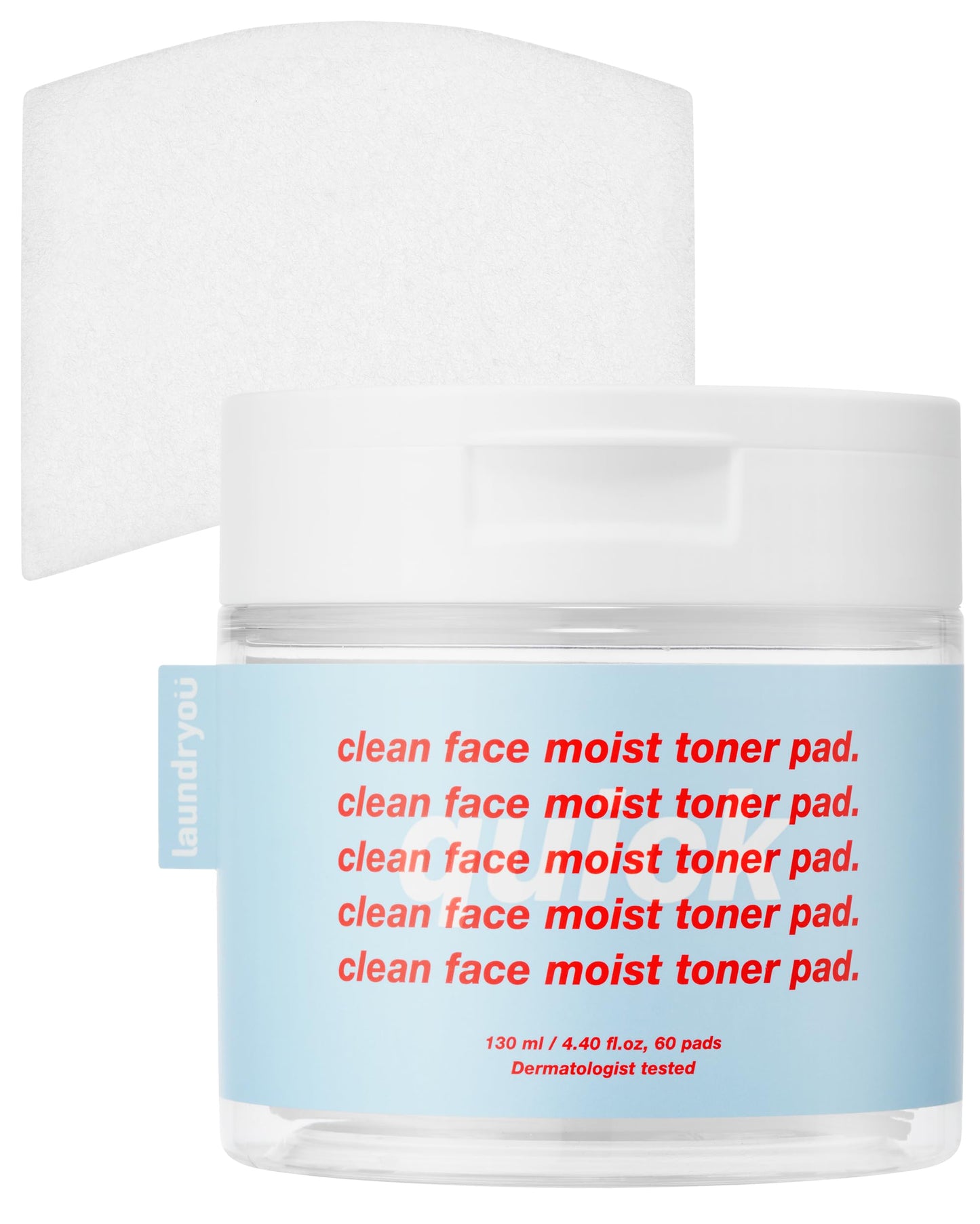 LAUNDRYOU Clean Face Moist Toner Pad Quick - Hydrating Toner Pads for Face, Moisturizing, Cooling, Soothing Spot Mask Sheet, Alcohol-Free Hypoallergenic Multi Pad, 60 Pads