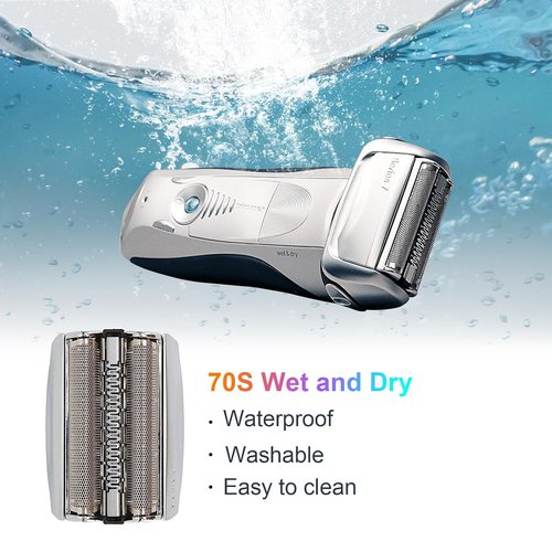 Braun 70S Electric Shaver Head Replacement - Compatible with 7 Series Models 720, 750CC, 760CC, 790CC, 9565, 9595