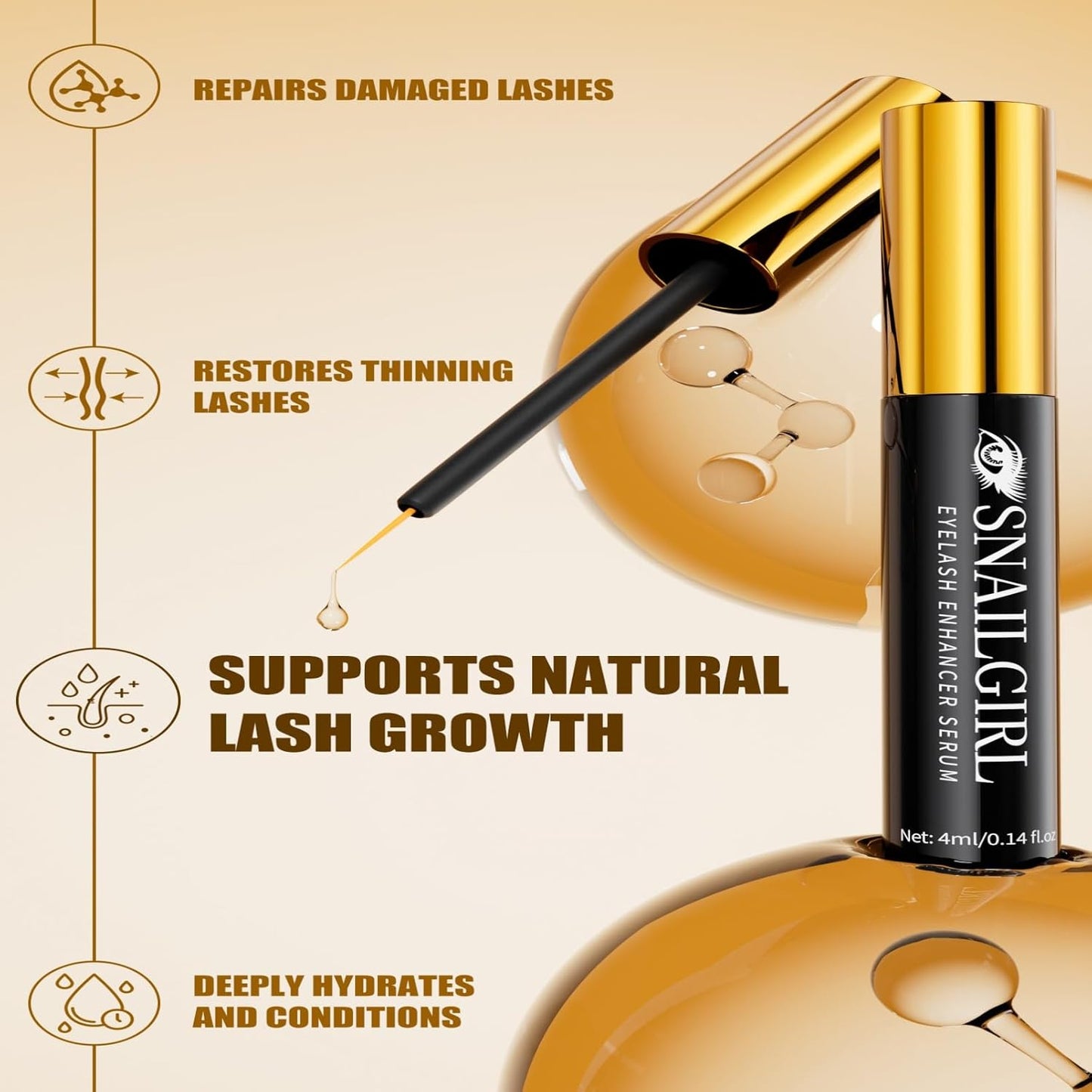 Skiennix Lash Serum - Multi-Peptide & Botanical Antioxidants for Longer, Fuller Lashes | 4 ml