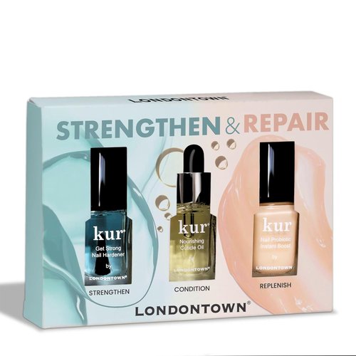 LONDONTOWN Strengthen & Repair Trio - Moisturizing Nail Care Set for Healthy Growth & Repair