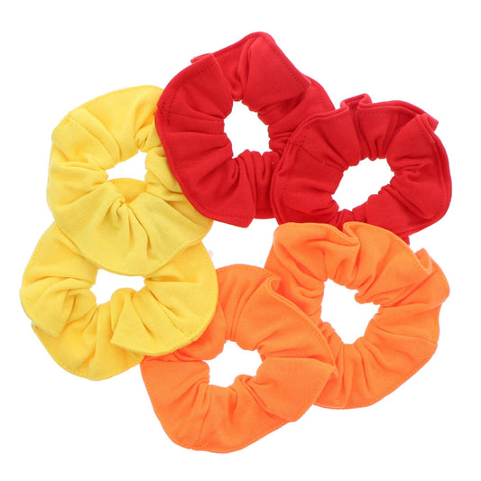 Large Solid Scrunchie - Set of 6-Red Orange Yellow