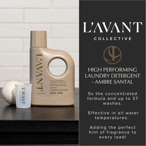L'AVANT Collective Luxury Laundry Detergent - Ambre Santal | Natural Non-Toxic Liquid Soap | 30 oz