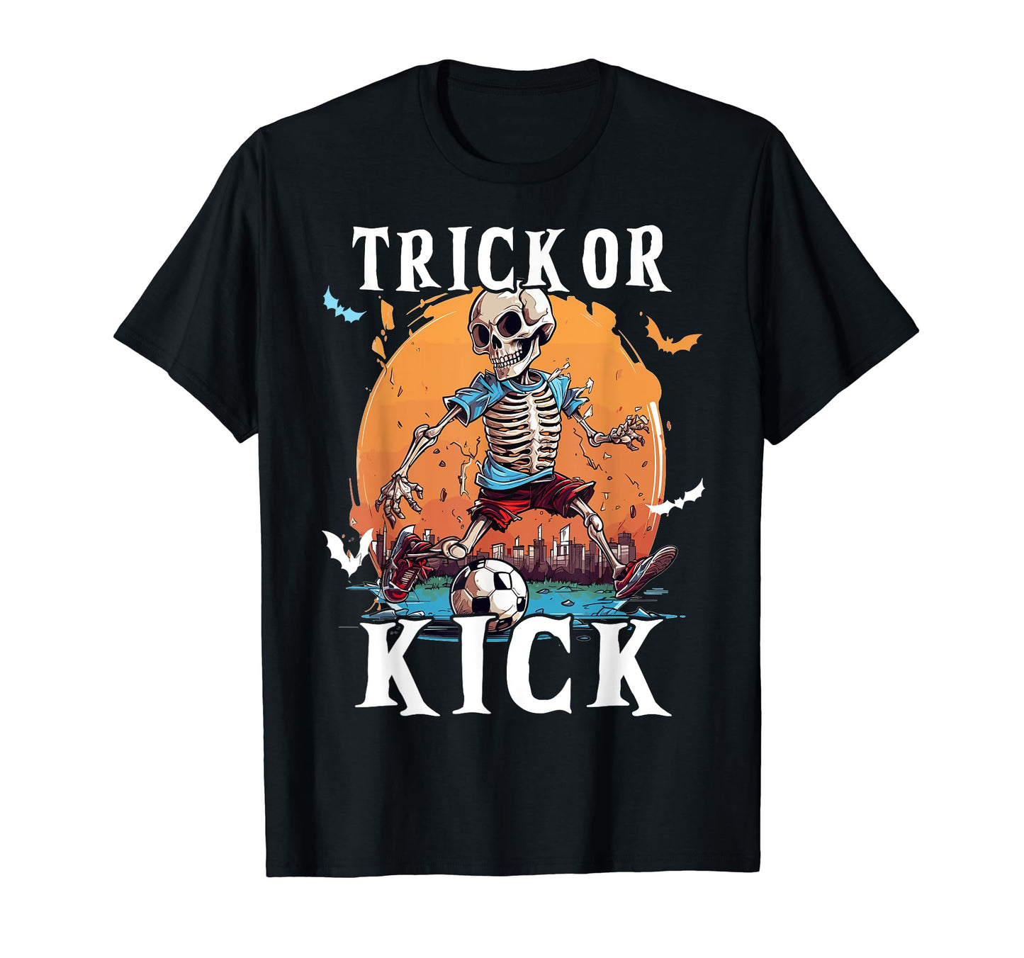 Soccer Skeleton Halloween Soccer Player Halloween Men Boys T-Shirt