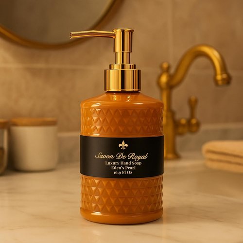Savon De Royal Liquid Hand Soap - Jasmine Scent | Moisturizing Vegan Formula, 16.9 Fl Oz Refillable Bottle