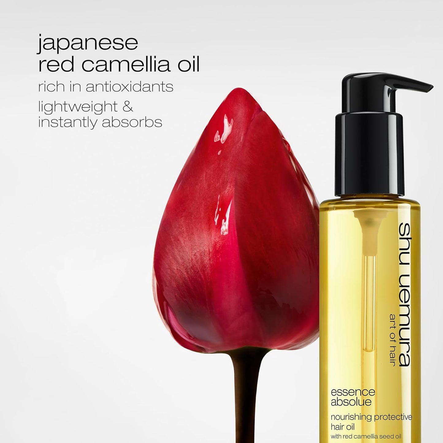 Shu Uemura Art of Hair Essence Absolue Nourishing Hair Oil - Lightweight Hydration & Shine | Heat Protection with Japanese Camellia Oil