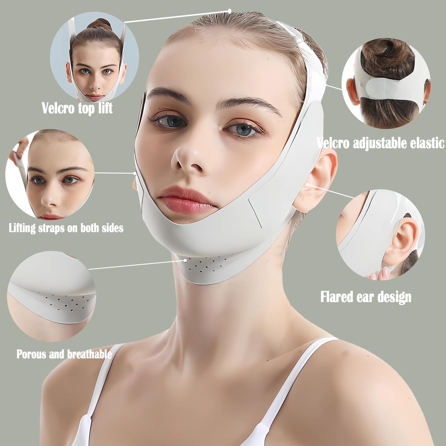 Chin Strap for Women,Reusable V Line Lifting Mask,Soft Comfortable Breathable Chin Strap for Women