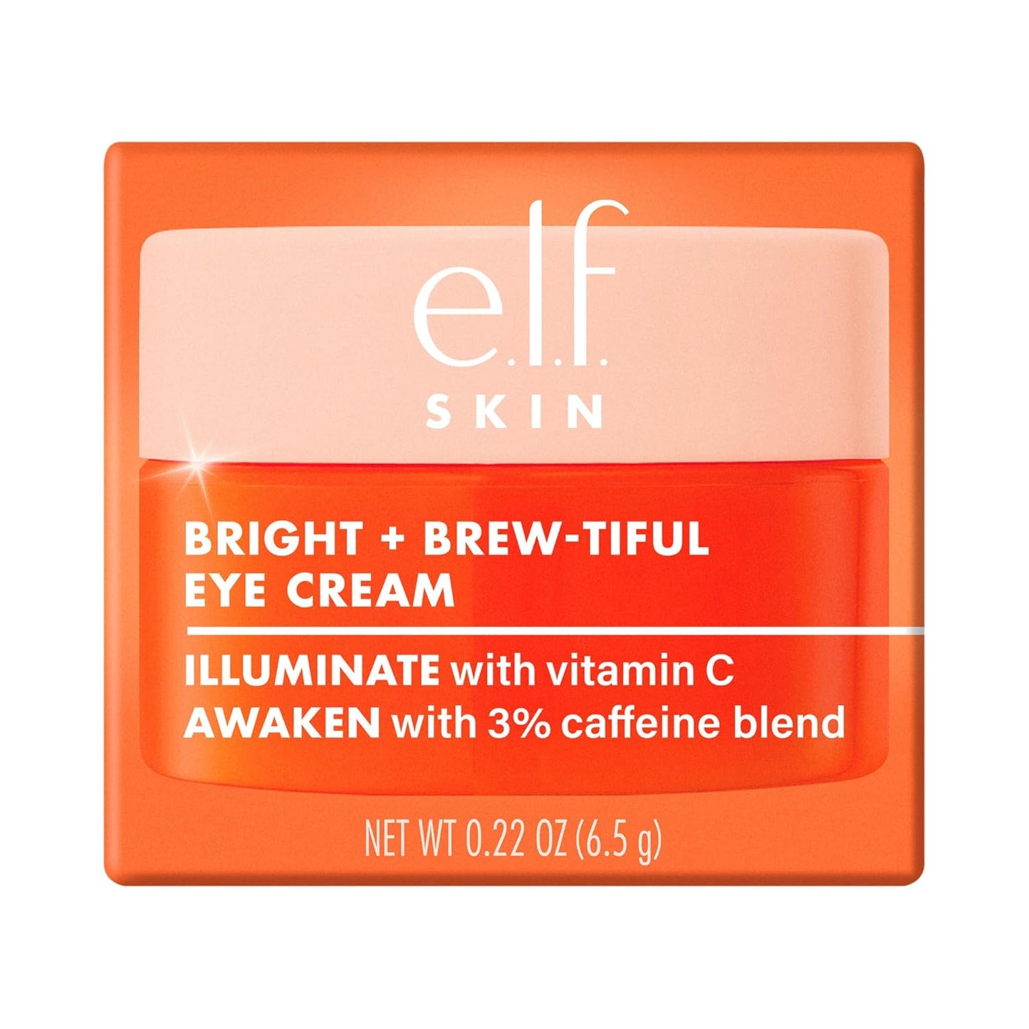 e.l.f. SKIN Bright + Brew-tiful Eye Cream Mini - Brightens Undereye Dark Circles & Reduces Puffiness, Vegan