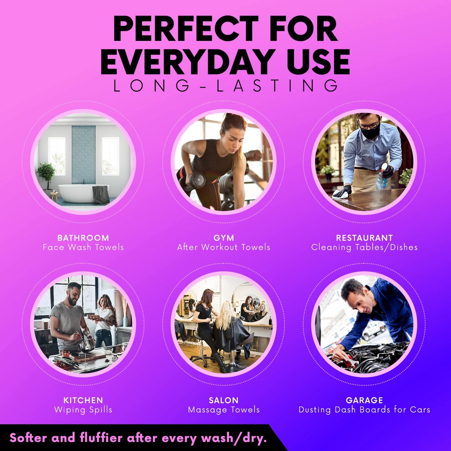 Multicolored Body Wash Cloths Washcloths Set of 16 Multipurpose Cotton Kitchen Washcloths, Bathroom Wash Cloths for Face and Body, Utility Rags - Soft and Absorbent, Washable Rags - 12 x 12 Inches