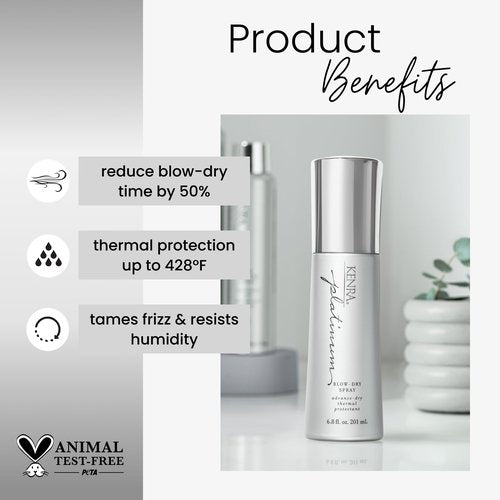 Kenra Platinum Blow-Dry Spray | Time-Saving Heat Protectant | Detangles, Smooths, and Softens | Eliminates Frizz & Resists Humidity | Medium To Coarse Hair