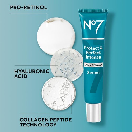 No7 Protect & Perfect Intense Advanced Serum - Anti-Aging Face Serum with Hyaluronic Acid & Matrix 3000+ Technology (1.69 Fl Oz)