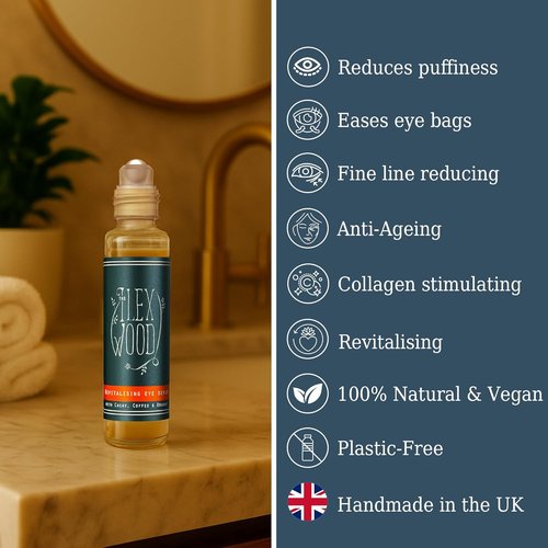 Ilex Wood Revitalising Eye Serum - All-Natural Vegan Anti-Ageing Formula with Cacay Oil & Green Coffee - 10ml