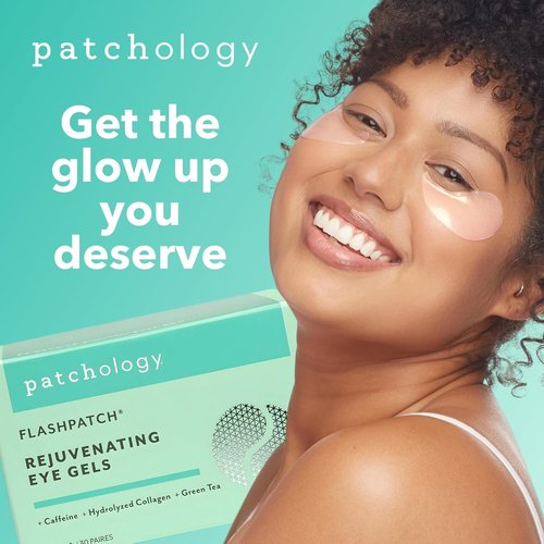 Patchology Rejuvenating Under Eye Gels - Hydrating Eye Mask with Caffeine & Collagen - 30 Pairs for Dark Circles & Puffiness
