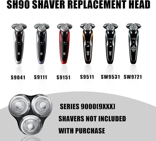 Philips Norelco SH90 Replacement Rotary Heads - Upgrade Double-Layer Precision Blades | 1 Pack
