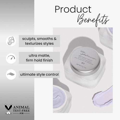 Kenra Platinum Whipped Taffy 20 - Matte Defining Paste for Ultra-Matte Finish | Firm Hold & Texturizing | All Hair Types