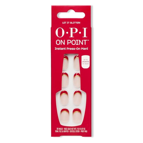 OPI Press On Nails - Short Round & Squoval Styles | 30 Count with Glue | Long Lasting & Reusable