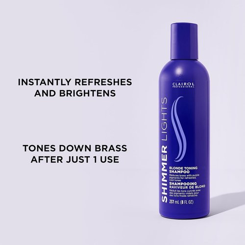 Clairol Professional Shimmer Lights Purple Shampoo - Neutralizes Brass & Yellow Tones | For Blonde, Silver, Gray & Highlighted Hair