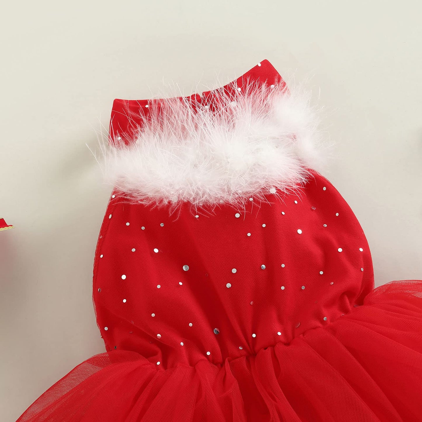 Baby Girls Christmas Dress Velvet Santa Claus Dress Long Sleeve Plush Xmas Princess Party Cosplay Costume Dress (U-Red, 2-3 Years)