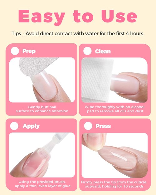 Super Strong Brush On Nail Glue,【Advanced Resin Formula with Deep Micro-Anchoring】 10ml Long Lasting Nail Bond Glue Gel for Press On Nails, Nail Tips & Acrylic Fake Nails, Mess Free & Fast Drying