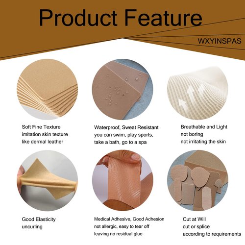 Tattoo Cover Up Tape, 10 PCS Ultra Thin Patches for Concealing Tattoos, Scars, Birthmarks, Invisible, Waterproof, Breathable Makeup Skin Tone Concealer Stickers for Flawless Coverage (10x10cm,brown)