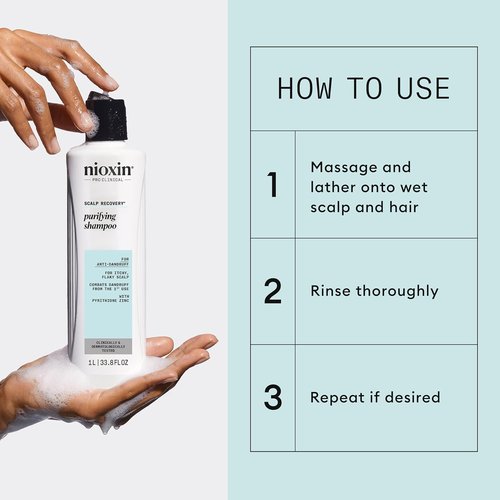 Nioxin Scalp Recovery Purifying Shampoo - Anti-Dandruff Solution for Itchy, Flaky Scalp | Pyrithione Zinc Formula