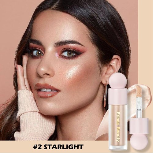 Erinde Liquid Highlighter - Lightweight Cream Illuminator for Natural Glossy Finish | 02# Starlight