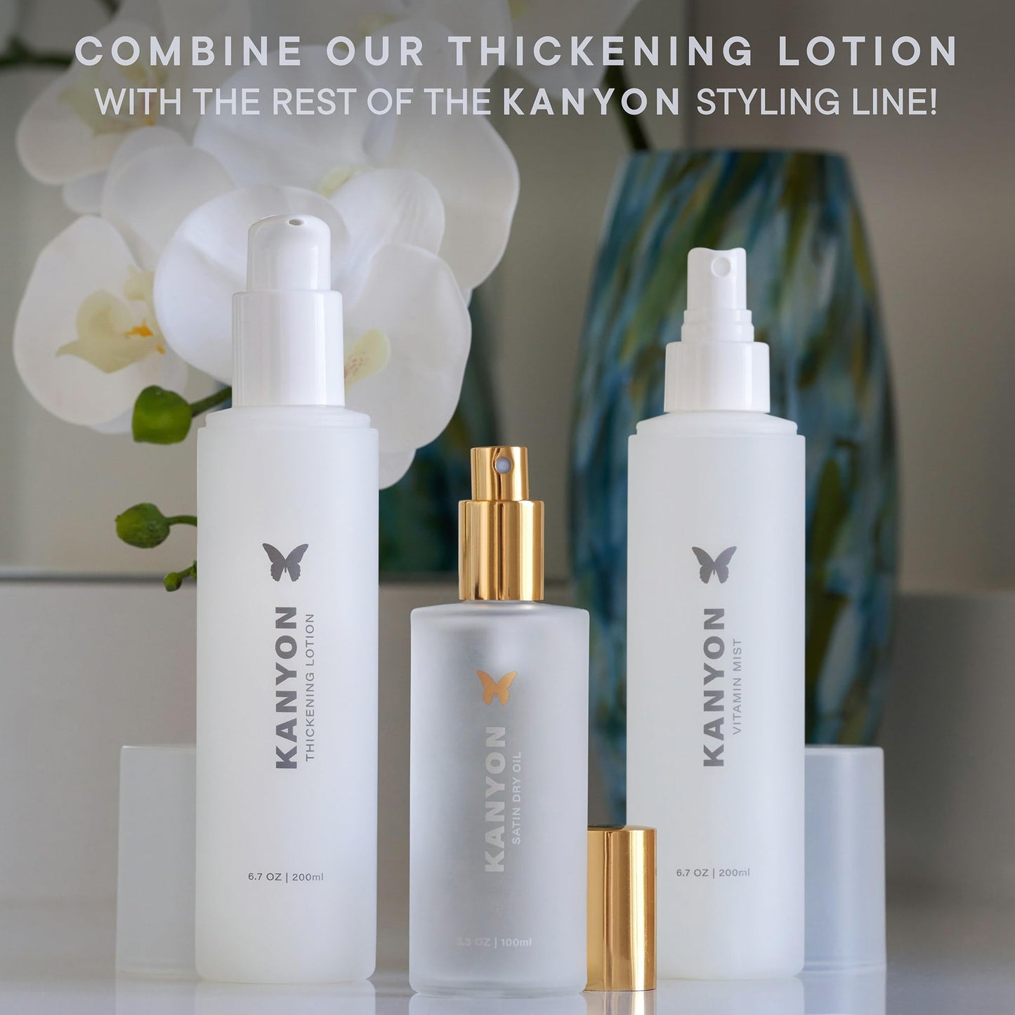 Kanyon Thickening Lotion 6.7 Oz for Thicker Fuller Hair – Style Curl Retention – Volume Root Booster – Heat Protection – Anti-Frizz – Hair Conditioning – Vegan – USA Made