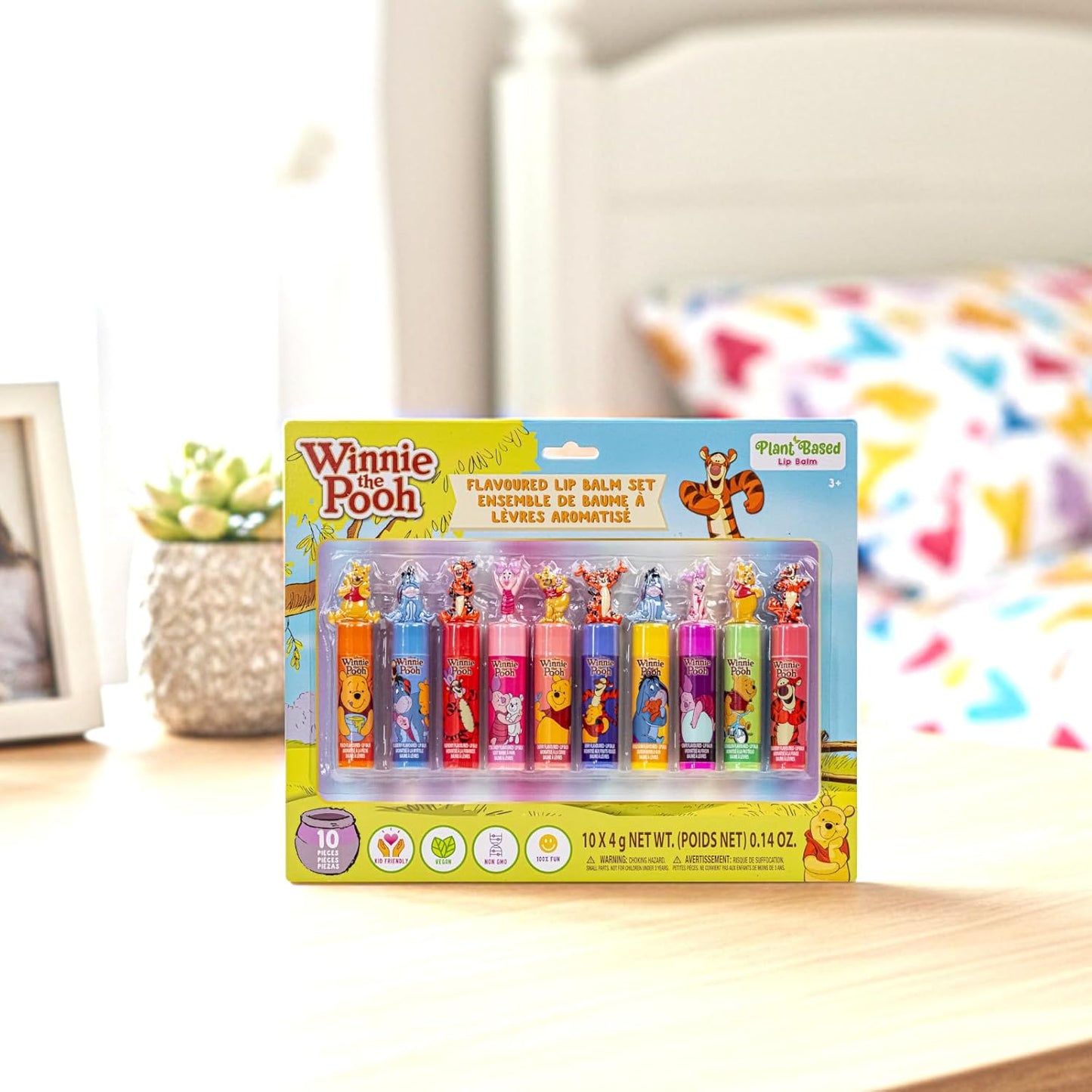 Townley Girl Winnie the Pooh 10-Piece Plant-Based Lip Balm Set - Perfect Gift for Kids & Toddlers