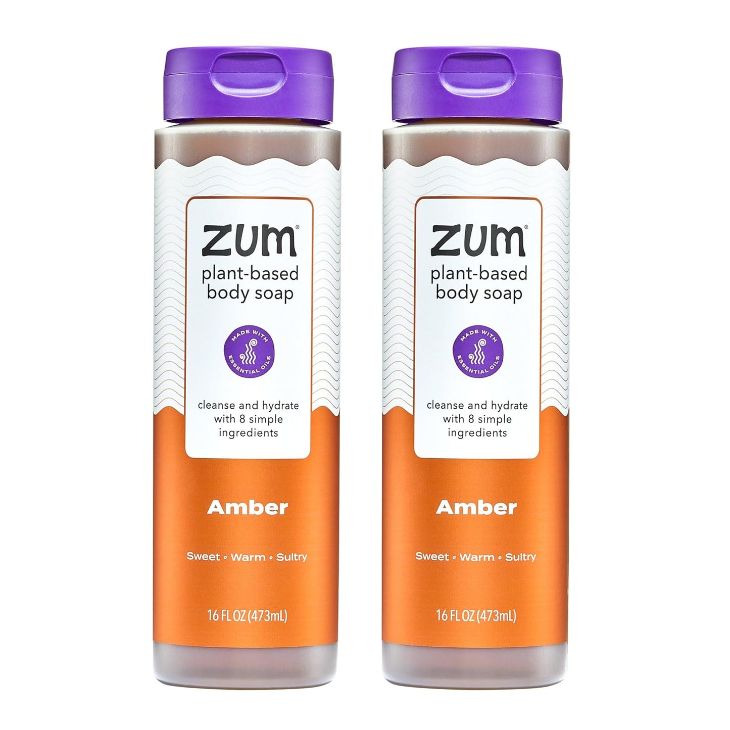 Zum Body Soap - Amber Scent - Nourishing Formula | 16 fl oz (2 Pack)