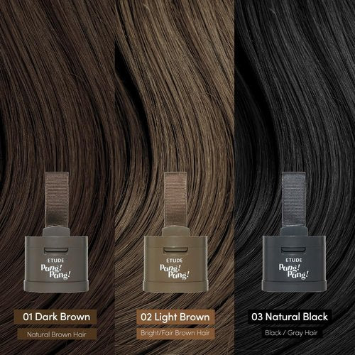 ETUDE Hair Pang Pang hair powder for men and women, Dark Brown, Waterproof, for eyebrow colors, Hairline and Thin Hair, Hairline Powder