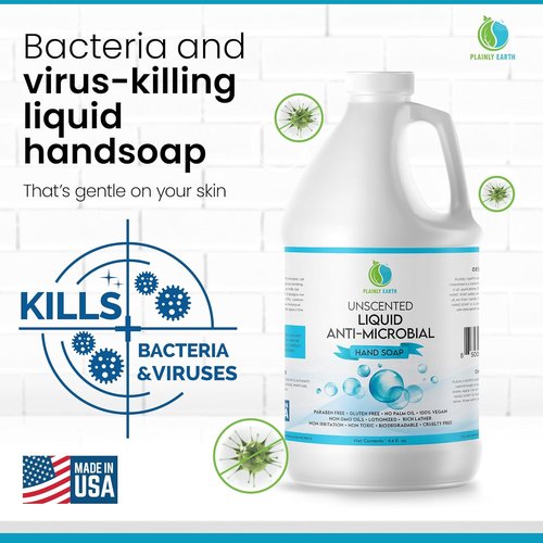 Regine Switzerland Antimicrobial Hand Soap - Gentle, Moisturizing 64 oz Bulk Refill for Kitchen & Bathroom | Unscented