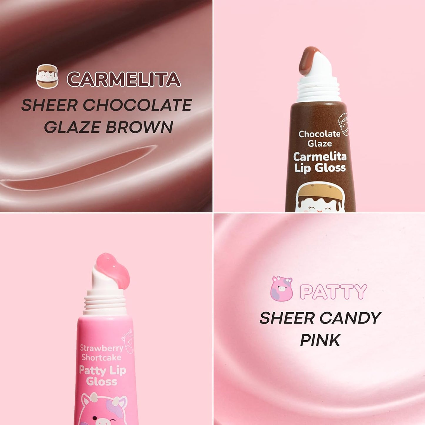 TONYMOLY Lip Gloss Gift Set - Hydrating Duo with Patty’s Strawberry Shortcake & Carmelita’s Chocolate Glaze | 2pc Holiday Edition