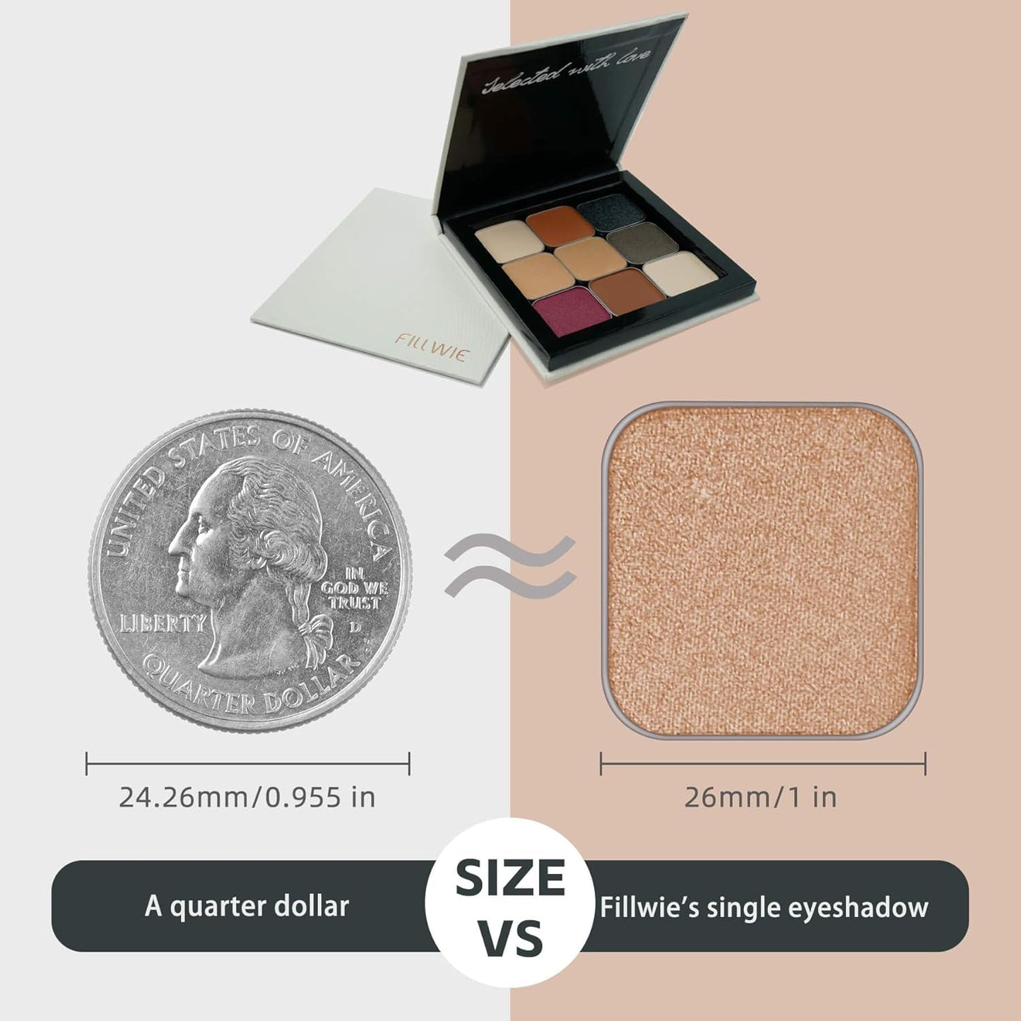 Skiennix Magnetic Single Shimmer Pink Eyeshadow - Light Pink Refill Pan for Hooded Eyes | DIY Palette