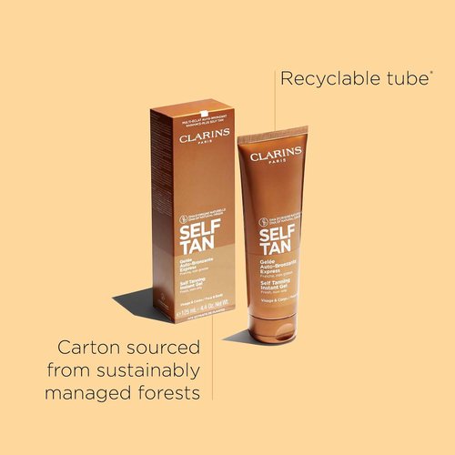 Clarins Self Tanning Tinted Gel - Natural, Streak-Free Self Tanner for Face & Body | Instant, Buildable Tan