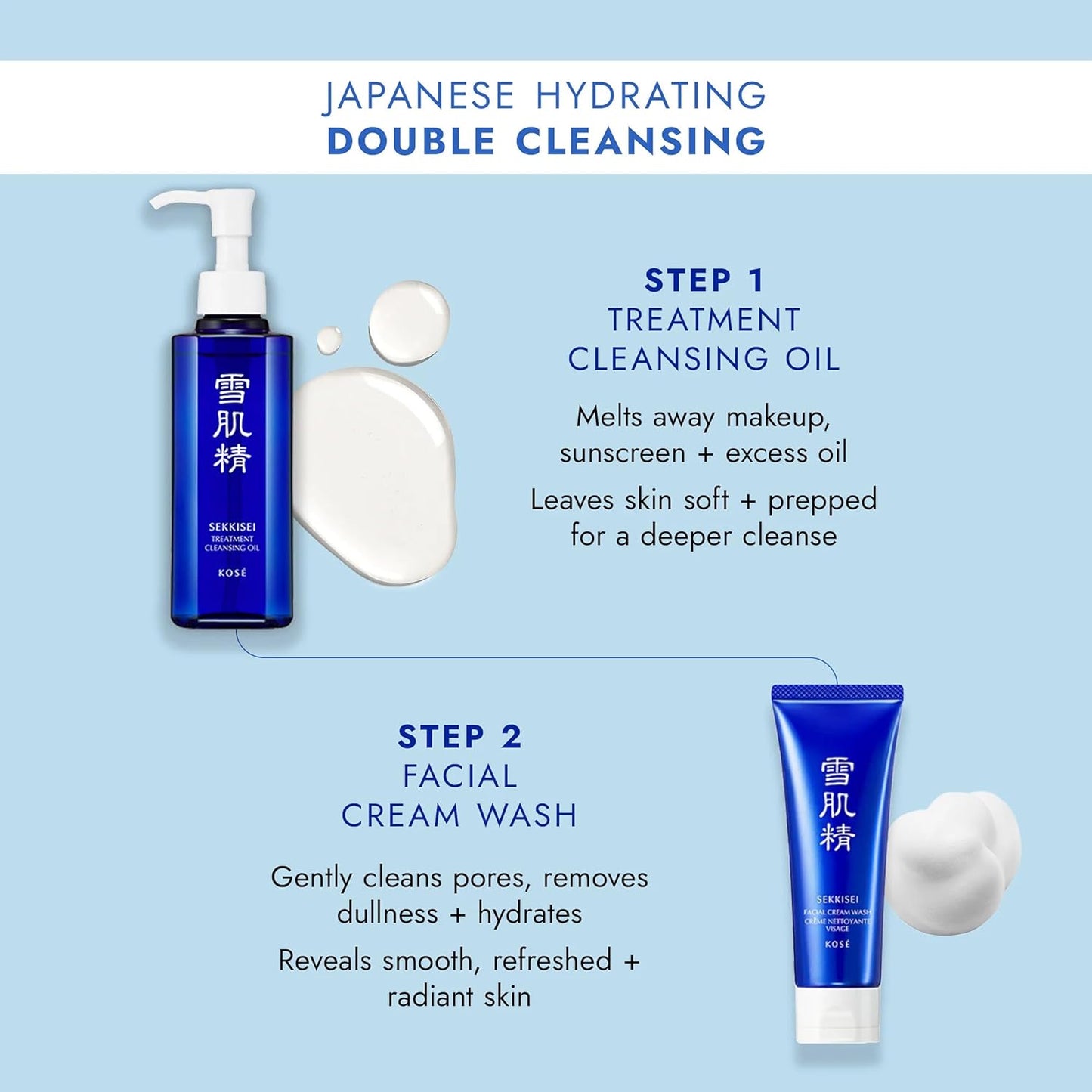 SEKKISEI Foaming Facial Cream Wash - Deep Cleansing Face Cleanser, 4.5 Ounces