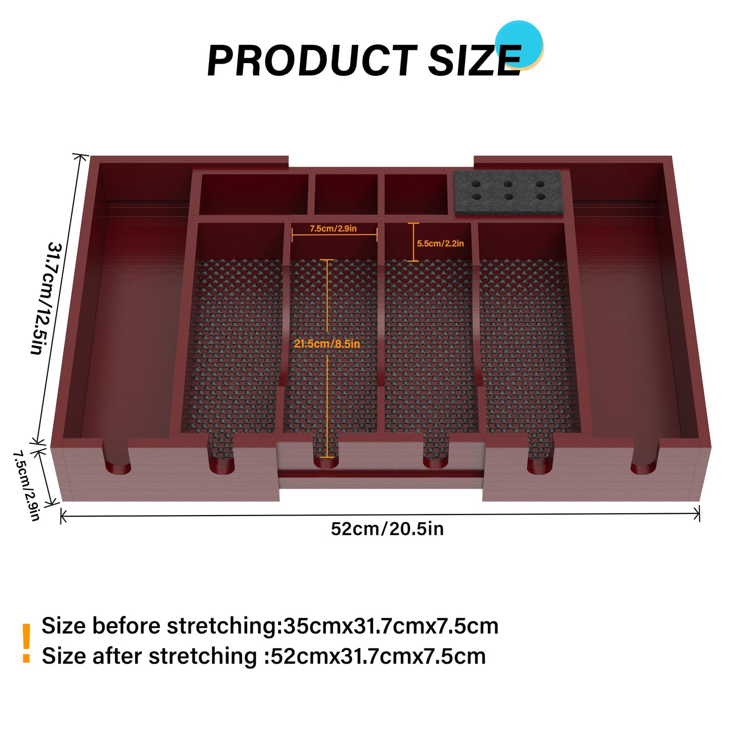 Invech Wooden Barber Clipper Tray with 6 Notches, Anti-slip Barber Station Organizer, Push-pull Hair Clipper Holder and Shaver Storage Box