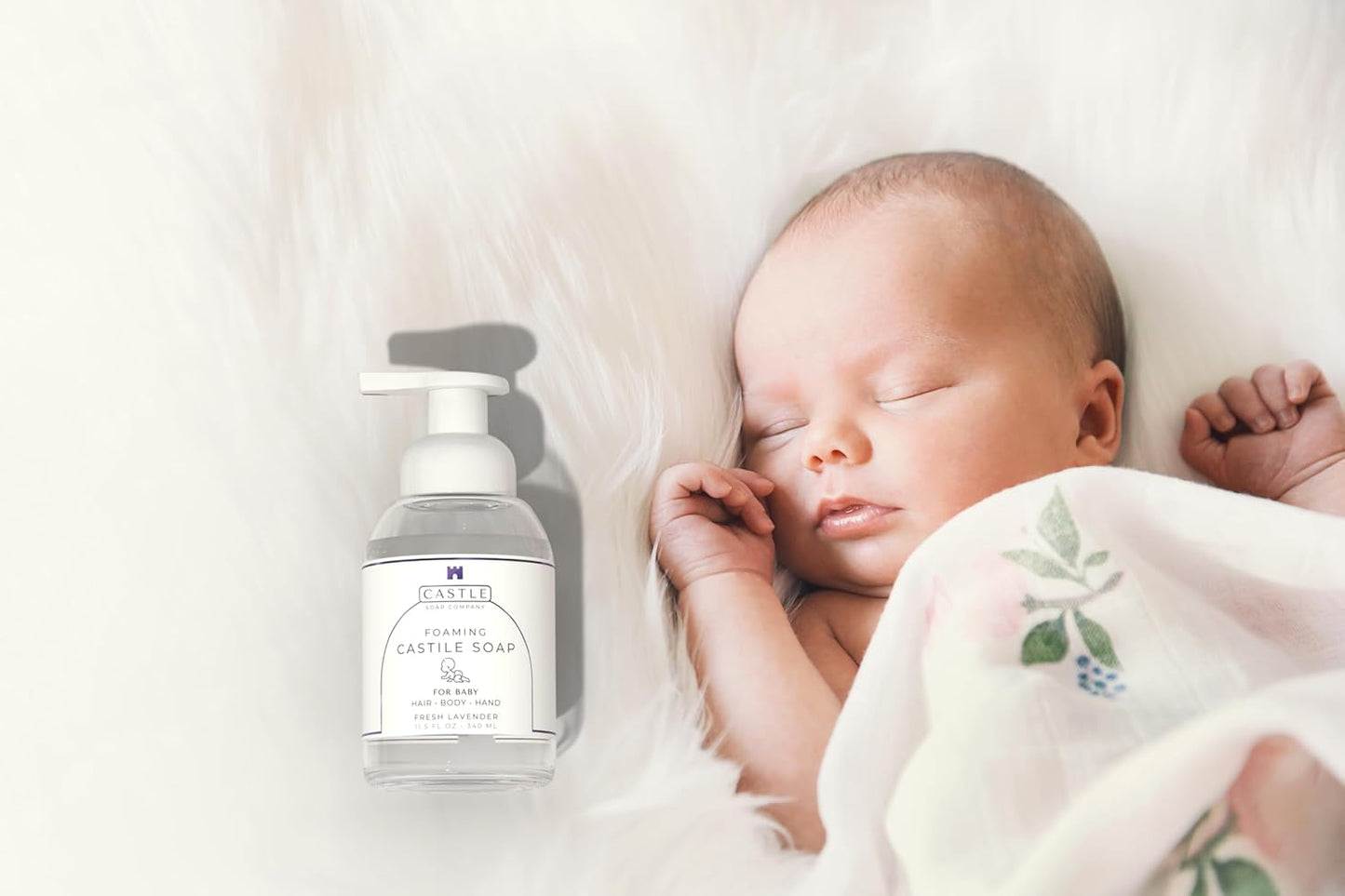 Skiennix Foaming Baby Castile Soap - Nourishing Coconut Oil Formula for Newborns | 11.5 oz | Fresh Lavender