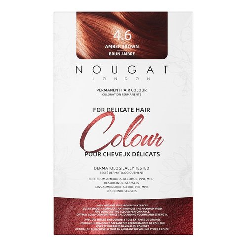 NOUGAT Amber Brown Permanent Hair Color Kit | 100% Gray Coverage, Ammonia-Free & PPD-Free, Nourishing Anti-Aging System