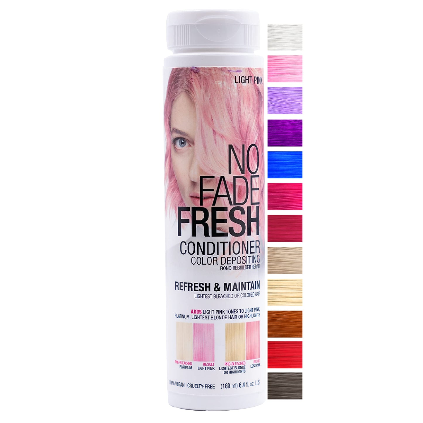 NO FADE FRESH Light Pink Color Depositing Conditioner - Semi Permanent Hair Color with BondHeal Bond Rebuilder - Pink Hair Dye - Deep Conditioner Hair Mask 6.4 oz