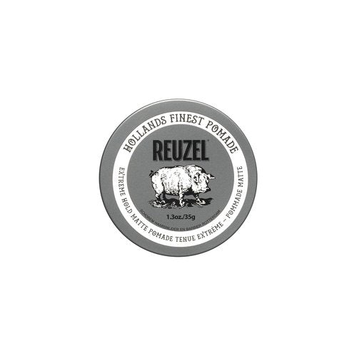 Reuzel Extreme Hold Matte Pomade - Strong All-Day Hold, Water Soluble, Flake-Free Finish, For All Hair Types