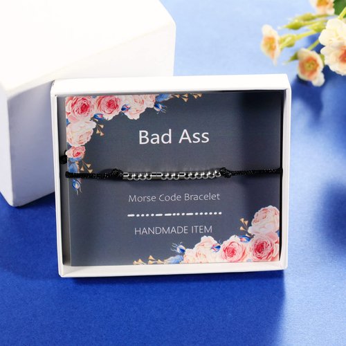 ASELFAD Morse Code Bracelets for Women, Funny Best Friend Birthday Gifts for Women Friendship Bracelets, Teen Girl Gifts Trendy Stuff, Inspirational Jewelry
