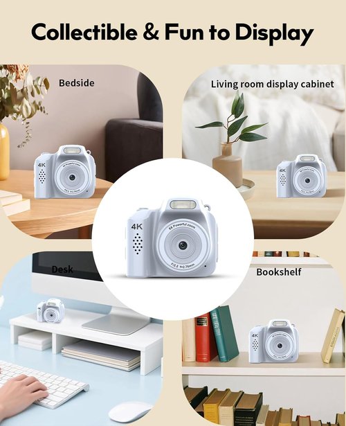 FLATIC Mini Keychain Camera - 4K Retro Camera with 32GB Card & Elegant Gift Box | Perfect for Kids & Adults