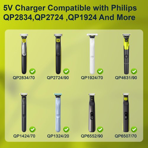 BENSN 5V1A Charger - Compatible with Philips Norelco OneBlade & Electric Trimmers | Durable Charging Cord